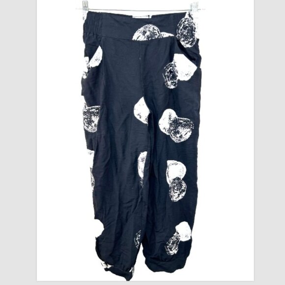 My Soul ladies pants small black white Danish lagonlook boho relaxed Art to wear - Picture 13 of 13